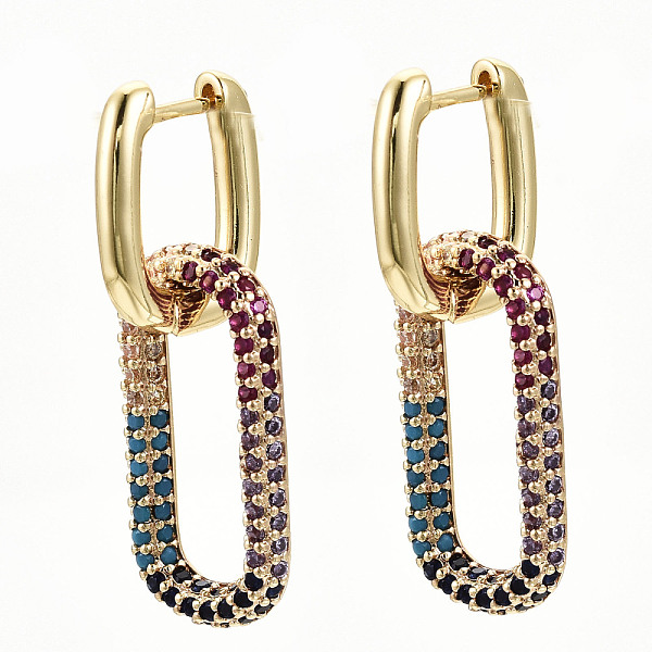 PandaHall Brass Micro Pave Cubic Zirconia Huggie Hoop Earrings, Nickel Free, Oval, Colorful, Real 16K Gold Plated, 36.5mm, Pin: 0.8x1.3mm...
PandaHall Brass Micro Pave Cubic Zirconia Huggie Hoop Earrings, Nickel Free, Oval, Colorful, Real 16K Gold Plated, 36.5mm, Pin: 0.8x1.3mm...