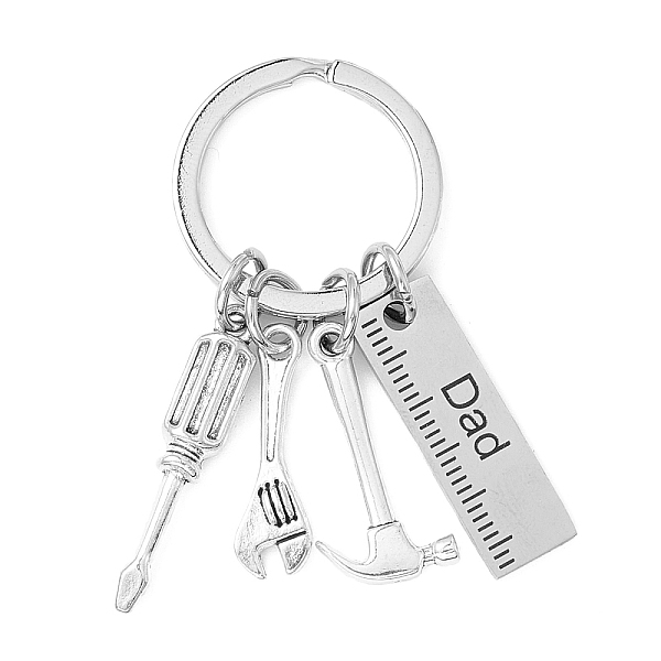 PandaHall Father's Day Theme 201 Stainless Steel Keychain, Hammer & Wrench & Screwdriver & Ruler with Word Papa, Stainless Steel Color...
PandaHall Father's Day Theme 201 Stainless Steel Keychain, Hammer & Wrench & Screwdriver & Ruler with Word Papa, Stainless Steel Color...