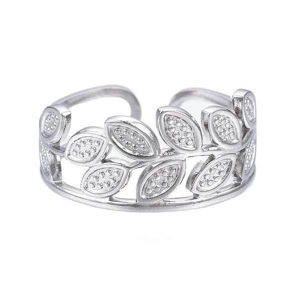 PandaHall 304 Stainless Steel Leaf Wrap Open Cuff Ring, Chunky Hollow Ring for Women, Stainless Steel Color, US Size 6 3/4(17.1mm) 304...
PandaHall 304 Stainless Steel Leaf Wrap Open Cuff Ring, Chunky Hollow Ring for Women, Stainless Steel Color, US Size 6 3/4(17.1mm) 304...