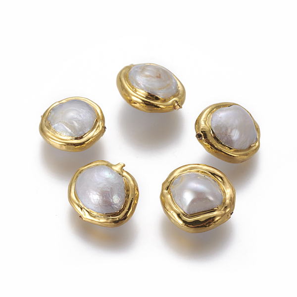 PandaHall Natural Cultured Freshwater Pearl Beads, with Brass Findings, Nuggets, White, Golden, 16~20x15~17x8~11mm, Hole: 0.8mm Pearl...
PandaHall Natural Cultured Freshwater Pearl Beads, with Brass Findings, Nuggets, White, Golden, 16~20x15~17x8~11mm, Hole: 0.8mm Pearl...