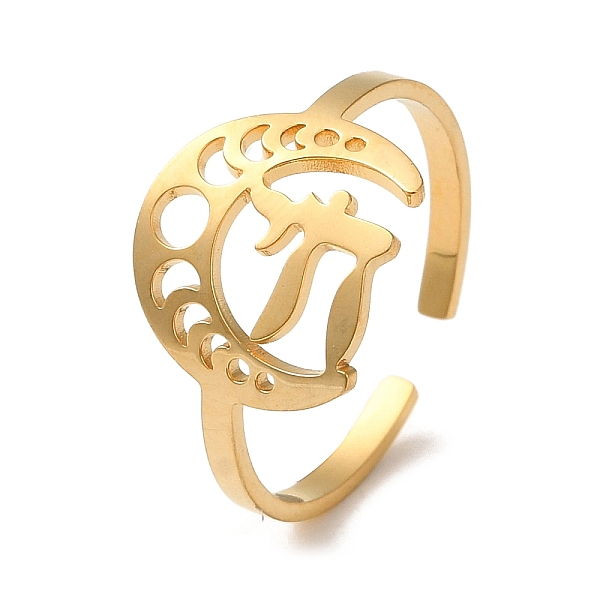 PandaHall 304 Stainless Steel Open Cuff Rings, Hollow Moon Phase, Golden, US Size 8 3/4(18.7mm) 304 Stainless Steel Moon
PandaHall 304 Stainless Steel Open Cuff Rings, Hollow Moon Phase, Golden, US Size 8 3/4(18.7mm) 304 Stainless Steel Moon