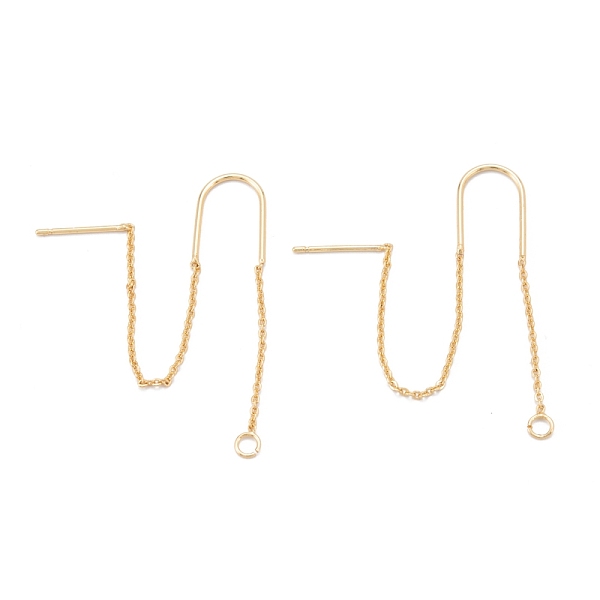 PandaHall Brass Stud Earring Findings, Ear Thread with U-shape Link & Loop, Long-Lasting Plated, Real 18K Gold Plated, 74.5mm, Hole: 2mm...
PandaHall Brass Stud Earring Findings, Ear Thread with U-shape Link & Loop, Long-Lasting Plated, Real 18K Gold Plated, 74.5mm, Hole: 2mm...