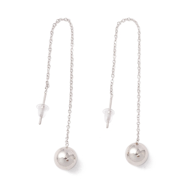 PandaHall Long Chain with Round Ball Dangle Stud Earrings, 304 Stainless Steel Ear Thread for Women, Stainless Steel Color, 100mm, Pin: 1mm...
PandaHall Long Chain with Round Ball Dangle Stud Earrings, 304 Stainless Steel Ear Thread for Women, Stainless Steel Color, 100mm, Pin: 1mm...