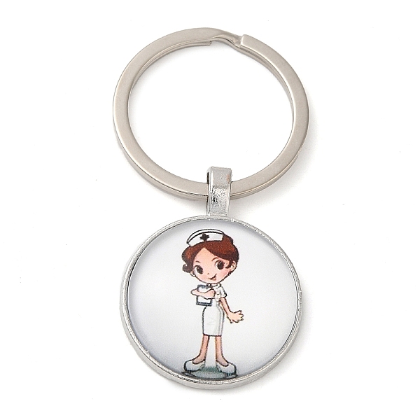 PandaHall Half Round/Dome Alloy & Glass Pendant Keychain, with Split Key Rings, Nurse Pattern, White, 6cm Alloy Half Round White
PandaHall Half Round/Dome Alloy & Glass Pendant Keychain, with Split Key Rings, Nurse Pattern, White, 6cm Alloy Half Round White