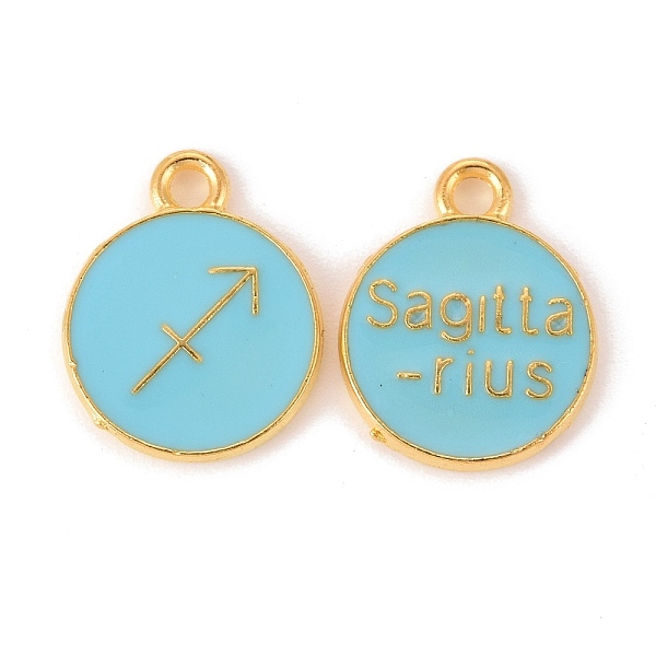 PandaHall Alloy Enamel Pendants, Flat Round with Constellation/Zodiac Sign, Golden, Sky Blue, Sagittarius, 15x12x2mm, Hole: 1.5mm...
PandaHall Alloy Enamel Pendants, Flat Round with Constellation/Zodiac Sign, Golden, Sky Blue, Sagittarius, 15x12x2mm, Hole: 1.5mm...