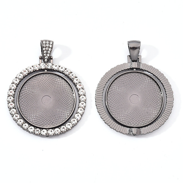 PandaHall Alloy Pendant Cabochon Settings, with Crystal Rhinestone, Cadmium Free & Lead Free, Double-sided Tray, Flat Round, Gunmetal, Tray..., Clear
PandaHall Alloy Pendant Cabochon Settings, with Crystal Rhinestone, Cadmium Free & Lead Free, Double-sided Tray, Flat Round, Gunmetal, Tray..., Clear