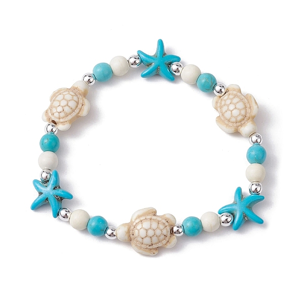 PandaHall Turtle & Starfish Synthetic Turquoise Beaded Stretch Bracelet, Floral White, Inner Diameter: 2-1/4 inch(5.6cm) Synthetic Turquoise...
PandaHall Turtle & Starfish Synthetic Turquoise Beaded Stretch Bracelet, Floral White, Inner Diameter: 2-1/4 inch(5.6cm) Synthetic Turquoise...