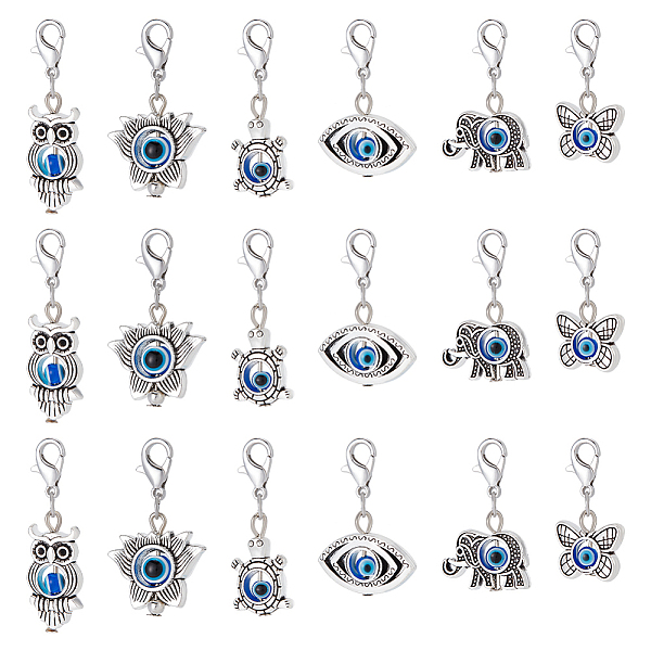 PandaHall CHGCRAFT Evil Eye Pendant Decorations, Alloy & Resin Lobster Clasp Charms, Lotus Flower & Owl & Elephant & Eye & Butterfly &...
PandaHall CHGCRAFT Evil Eye Pendant Decorations, Alloy & Resin Lobster Clasp Charms, Lotus Flower & Owl & Elephant & Eye & Butterfly &...