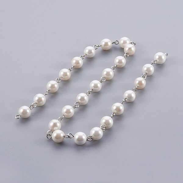 PandaHall Handmade Shell Pearl Beaded Chains, Unwelded, with Iron Needle, Round, Platinum, 8mm, 39.37 inch, 1m/strand Shell
PandaHall Handmade Shell Pearl Beaded Chains, Unwelded, with Iron Needle, Round, Platinum, 8mm, 39.37 inch, 1m/strand Shell