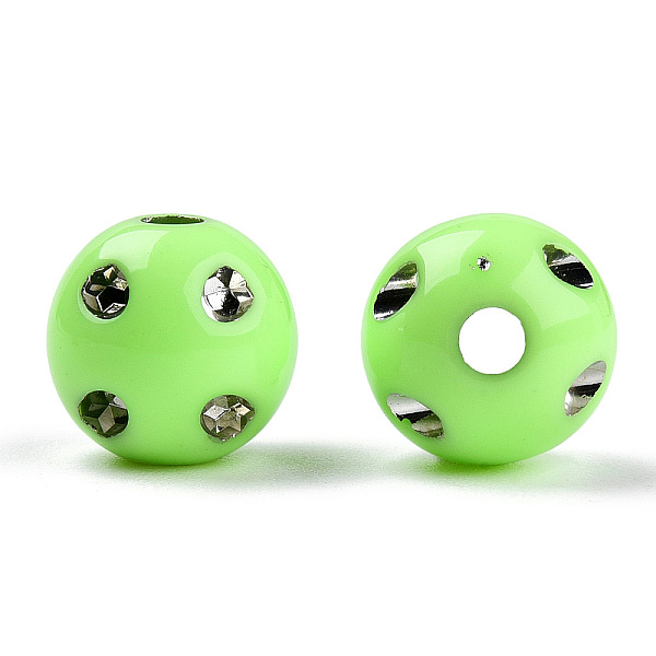 PandaHall Plating Acrylic Beads, Metal Enlaced, Round, Green Yellow, 9~10x9mm, Hole: 2mm, about 1000pcs/500g Acrylic Round Green
PandaHall Plating Acrylic Beads, Metal Enlaced, Round, Green Yellow, 9~10x9mm, Hole: 2mm, about 1000pcs/500g Acrylic Round Green