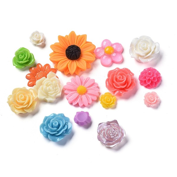 PandaHall Opaque Resin Cabochons, Flower, Mix Style, Mixed Color, 10~29x3.4~9.5mm, about 300pcs/300g Resin Flower Multicolor
PandaHall Opaque Resin Cabochons, Flower, Mix Style, Mixed Color, 10~29x3.4~9.5mm, about 300pcs/300g Resin Flower Multicolor