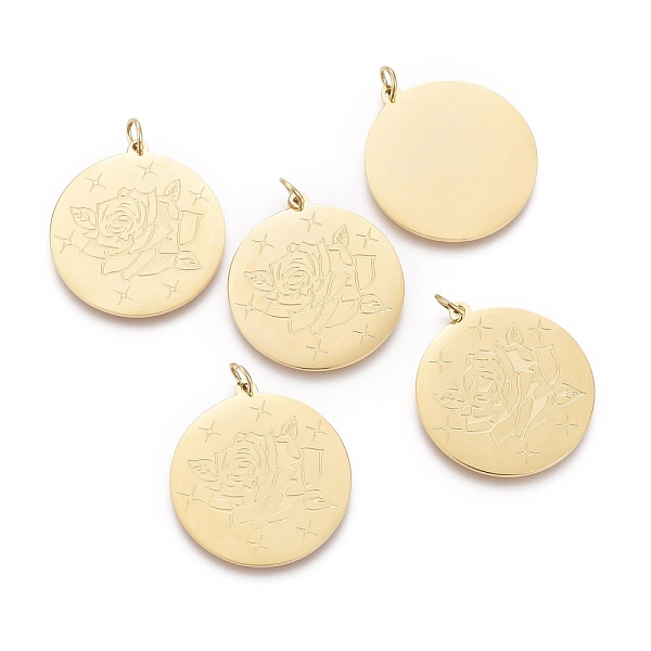 PandaHall Valentine's Day Ion Plating(IP) 304 Stainless Steel Pendants, with Jump Rings, Flat Round with Rose, Golden, 22x20x0.8mm, Hole...
PandaHall Valentine's Day Ion Plating(IP) 304 Stainless Steel Pendants, with Jump Rings, Flat Round with Rose, Golden, 22x20x0.8mm, Hole...
