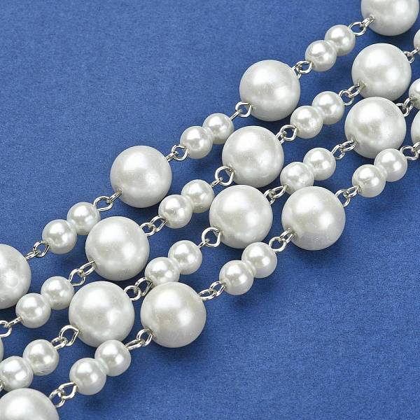 PandaHall Handmade Round Glass Pearl Beads Chains for Necklaces Bracelets Making, with Iron Eye Pin, Unwelded, Platinum, White, 39.3 inch...
PandaHall Handmade Round Glass Pearl Beads Chains for Necklaces Bracelets Making, with Iron Eye Pin, Unwelded, Platinum, White, 39.3 inch...