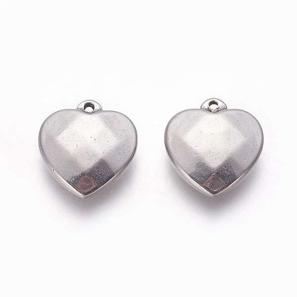 PandaHall 304 Stainless Steel Pendants, Faceted, Puffed Heart, Stainless Steel Color, 16.3x15.3x4.6mm, Hole: 1.2mm 304 Stainless Steel Heart
PandaHall 304 Stainless Steel Pendants, Faceted, Puffed Heart, Stainless Steel Color, 16.3x15.3x4.6mm, Hole: 1.2mm 304 Stainless Steel Heart