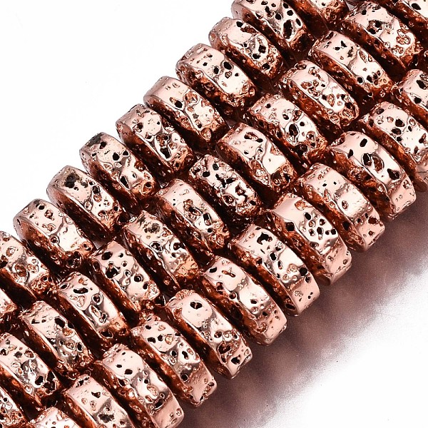 PandaHall Electroplated Natural Lava Rock Beads Strands, Heishi Beads, Flat Round/Disc, Bumpy, Rose Gold Plated, 8x4mm, Hole: 1.2mm, about...
PandaHall Electroplated Natural Lava Rock Beads Strands, Heishi Beads, Flat Round/Disc, Bumpy, Rose Gold Plated, 8x4mm, Hole: 1.2mm, about...