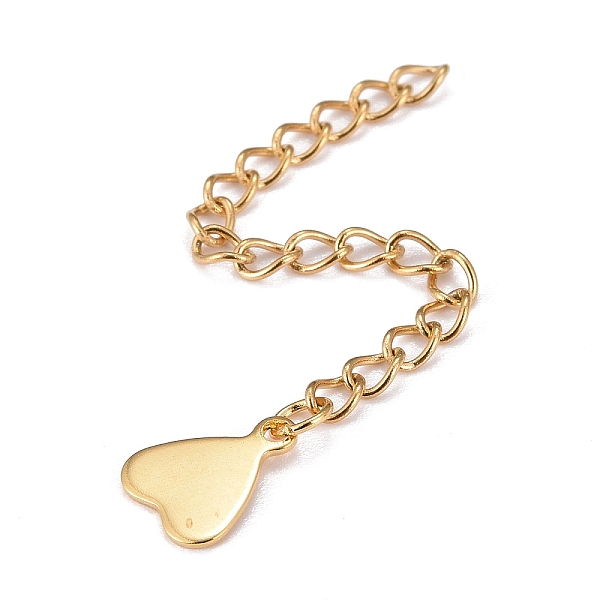 PandaHall 304 Stainless Steel Chain Extender, Curb Chain, with 202 Stainless Steel Charms, Heart, Golden, 63mm, Link: 3.7x3x0.5mm, Heart...
PandaHall 304 Stainless Steel Chain Extender, Curb Chain, with 202 Stainless Steel Charms, Heart, Golden, 63mm, Link: 3.7x3x0.5mm, Heart...