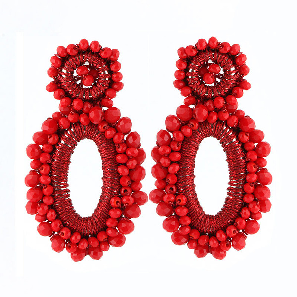 PandaHall Rhinestone Braided Ear Studs for Women, Oval, Bohemian Style, Red, 70x43mm Rhinestone Red
PandaHall Rhinestone Braided Ear Studs for Women, Oval, Bohemian Style, Red, 70x43mm Rhinestone Red