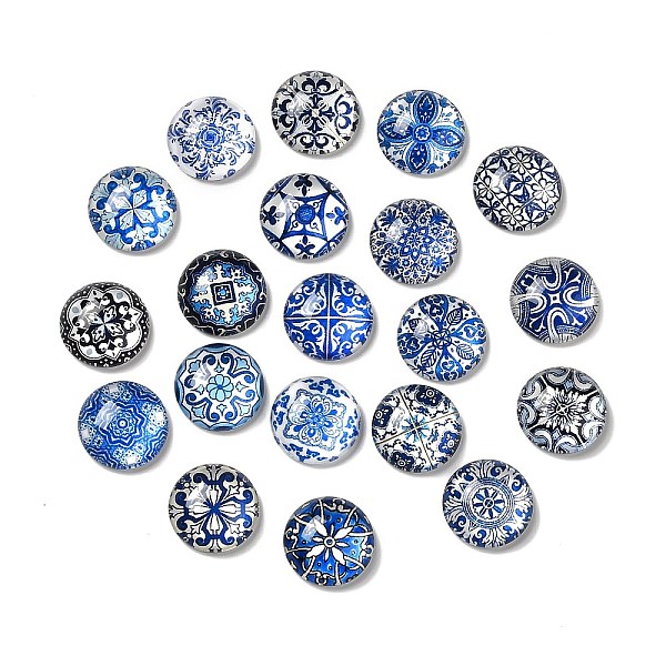 PandaHall Glass Cabochons, Half Round/Dome with Flower Pattern, Mixed Color, 14x5.5mm, 20pcs/bag Glass Half Round Multicolor
PandaHall Glass Cabochons, Half Round/Dome with Flower Pattern, Mixed Color, 14x5.5mm, 20pcs/bag Glass Half Round Multicolor