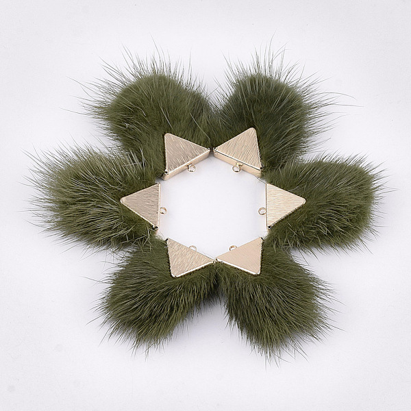 PandaHall Faux Mink Fur Tassel Pendant Decorations, with Brass Findings, Light Gold, Olive, 40~42x20~30x5.5~7mm, Hole: 2mm Fibre Others..., Green
PandaHall Faux Mink Fur Tassel Pendant Decorations, with Brass Findings, Light Gold, Olive, 40~42x20~30x5.5~7mm, Hole: 2mm Fibre Others..., Green