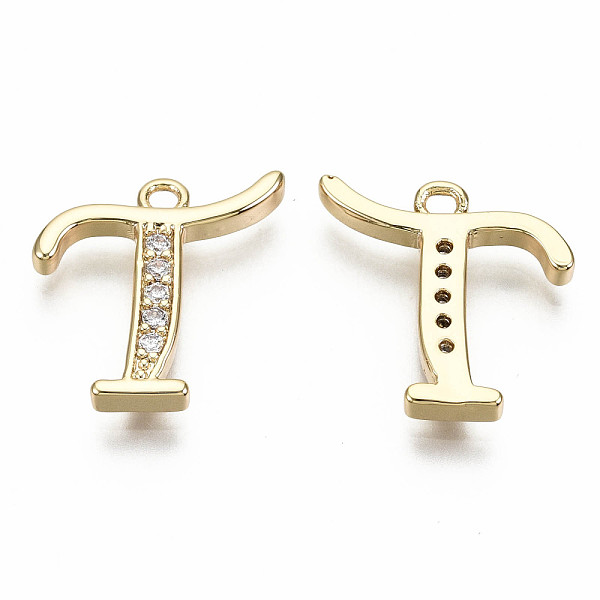 PandaHall Brass Micro Pave Clear Cubic Zirconia Pendants, Nickel Free, Real 18K Gold Plated, Word, Letter.T, 15x14x2mm, Hole: 1.5mm...
PandaHall Brass Micro Pave Clear Cubic Zirconia Pendants, Nickel Free, Real 18K Gold Plated, Word, Letter.T, 15x14x2mm, Hole: 1.5mm...