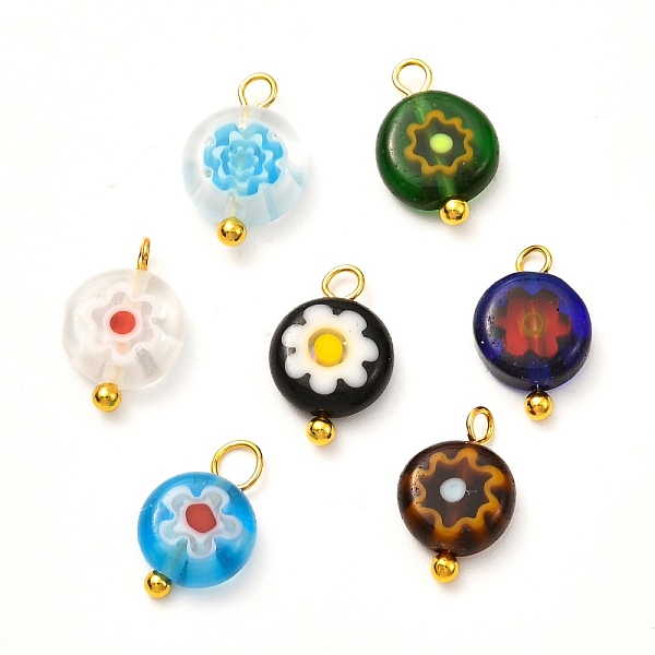 PandaHall Lampwork Pendants, with Handmade Millefiori Glass Charms and Brass Pins, Flat Round with Flower Pattern, Mixed Color, 12x8x3mm..., Multicolor
PandaHall Lampwork Pendants, with Handmade Millefiori Glass Charms and Brass Pins, Flat Round with Flower Pattern, Mixed Color, 12x8x3mm..., Multicolor