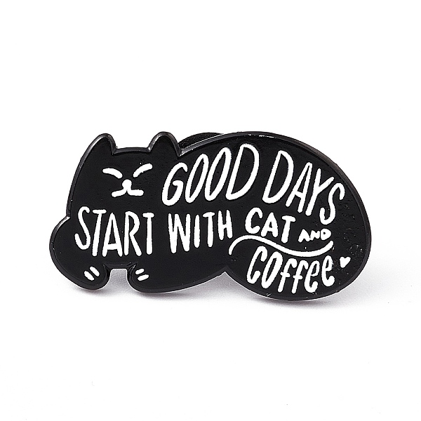PandaHall Good Days Start with Cat and Coffee Enamel Pin, Electrophoresis Black Alloy Brooch for Cat Person, Word, 16x31x2mm, Pin: 1.3mm...
PandaHall Good Days Start with Cat and Coffee Enamel Pin, Electrophoresis Black Alloy Brooch for Cat Person, Word, 16x31x2mm, Pin: 1.3mm...