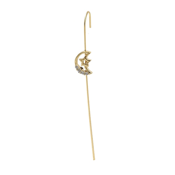 PandaHall Brass Crystal Rhinestone Ear Wrap Crawler Hook Earrings for Women, Real 18K Gold Plated, Moon, 73.5x8mm Cubic Zirconia Moon Clear
PandaHall Brass Crystal Rhinestone Ear Wrap Crawler Hook Earrings for Women, Real 18K Gold Plated, Moon, 73.5x8mm Cubic Zirconia Moon Clear