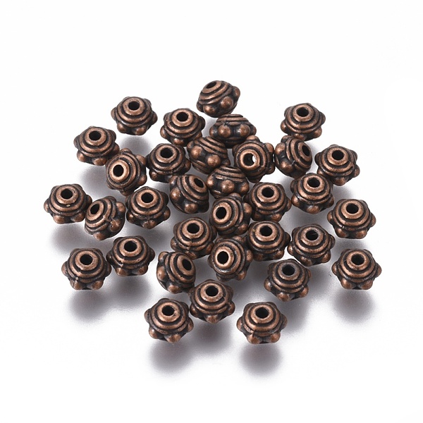 PandaHall Tibetan Style Alloy Spacer Beads, Lead Free & Cadmium Free, Red Copper, 7x5.5mm, Hole: 1mm Alloy Round
PandaHall Tibetan Style Alloy Spacer Beads, Lead Free & Cadmium Free, Red Copper, 7x5.5mm, Hole: 1mm Alloy Round