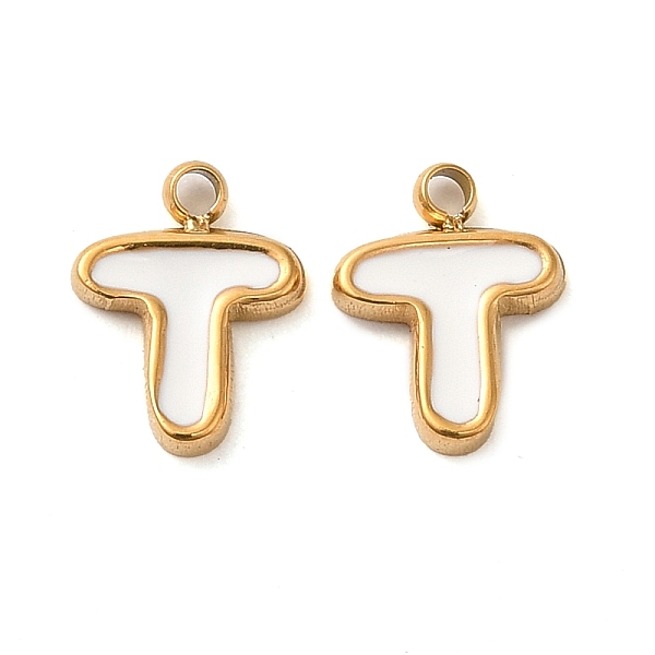 PandaHall 304 Stainless Steel Enamel Charms, Real 14K Gold Plated, Letter, Letter T, 8.5x6.5x1.3mm, Hole: 1.2mm Stainless Steel+Enamel..., White
PandaHall 304 Stainless Steel Enamel Charms, Real 14K Gold Plated, Letter, Letter T, 8.5x6.5x1.3mm, Hole: 1.2mm Stainless Steel+Enamel..., White