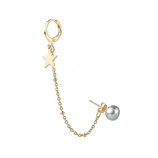 PandaHall Natural Pearl Brass Crawler Ear Studs Chains, with Hoop Earring and Star Charm, Silver, 85x2mm 304 Stainless Steel Others Silver
PandaHall Natural Pearl Brass Crawler Ear Studs Chains, with Hoop Earring and Star Charm, Silver, 85x2mm 304 Stainless Steel Others Silver