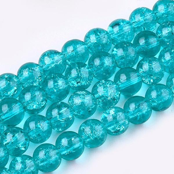 PandaHall Crackle Glass Beads Strands, Round, Dark Turquoise, 4mm, Hole: 1.1mm~1.3mm, about 200pcs/strand, 31.4 inch Glass Round Cyan
PandaHall Crackle Glass Beads Strands, Round, Dark Turquoise, 4mm, Hole: 1.1mm~1.3mm, about 200pcs/strand, 31.4 inch Glass Round Cyan