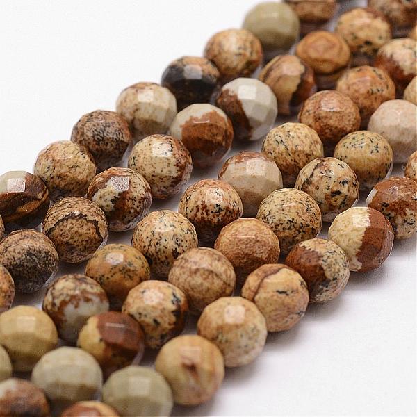 PandaHall Natural Picture Jasper Beads Strands, Faceted, Round, 8mm, Hole: 1mm, about 44pcs/strand, 14.9 inch~15.1 inch Picture Jasper Round..., Gold
PandaHall Natural Picture Jasper Beads Strands, Faceted, Round, 8mm, Hole: 1mm, about 44pcs/strand, 14.9 inch~15.1 inch Picture Jasper Round..., Gold