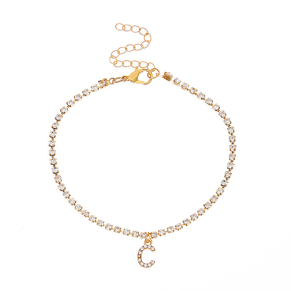 PandaHall Fashionable and Creative Rhinestone Anklet Bracelets, English Letter C Hip-hop Creative Beach Anklet for Women, Golden Alloy
PandaHall Fashionable and Creative Rhinestone Anklet Bracelets, English Letter C Hip-hop Creative Beach Anklet for Women, Golden Alloy