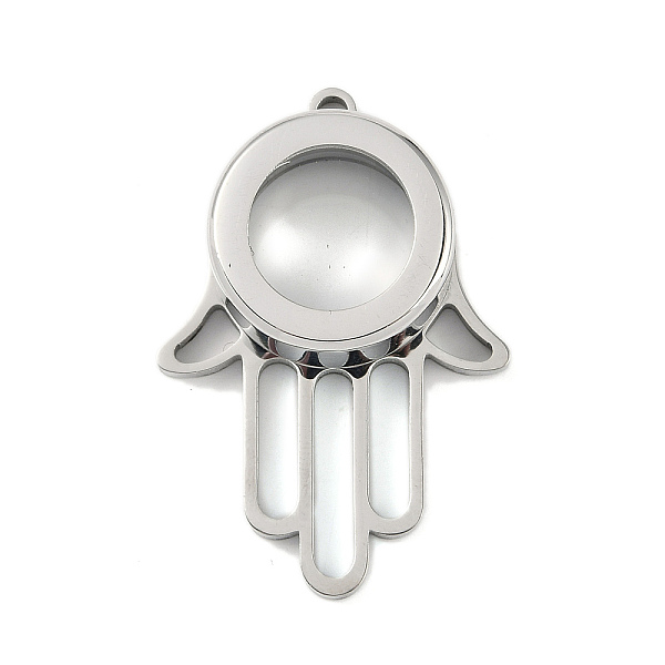 PandaHall 304 Stainless Stee Locket Pendants, with Glass, Hamsa Hand Charm, Stainless Steel Color, 41x28x10.5mm, Hole: 2.2mm 304 Stainless...
PandaHall 304 Stainless Stee Locket Pendants, with Glass, Hamsa Hand Charm, Stainless Steel Color, 41x28x10.5mm, Hole: 2.2mm 304 Stainless...