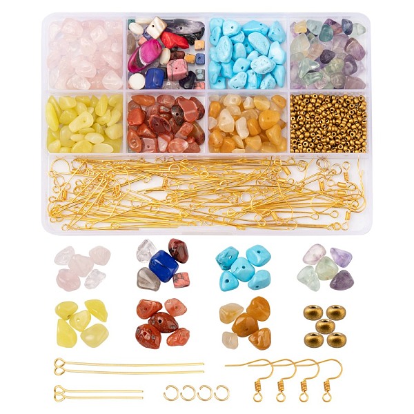 PandaHall DIY Mixed Stone Chip Beads Earrings Making Kit, Including Natural & Synthetic Chip Beads, Glass Seed Beads, Iron Earring Hooks &...
PandaHall DIY Mixed Stone Chip Beads Earrings Making Kit, Including Natural & Synthetic Chip Beads, Glass Seed Beads, Iron Earring Hooks &...