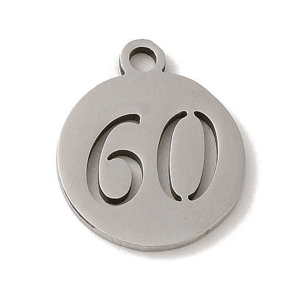 PandaHall 201 Stainless Steel Charms, Laser Cut, Flat Round with Number 60, Stainless Steel Color, 14x12x1mm, Hole: 1.6mm 201 Stainless...
PandaHall 201 Stainless Steel Charms, Laser Cut, Flat Round with Number 60, Stainless Steel Color, 14x12x1mm, Hole: 1.6mm 201 Stainless...