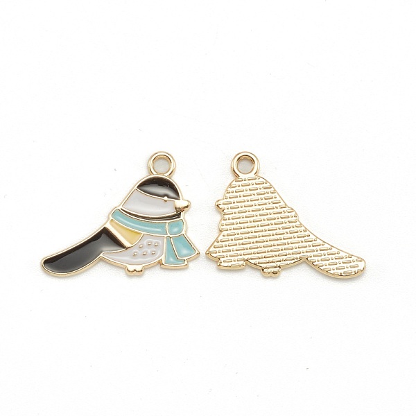 PandaHall Alloy Enamel Pendants, Light Gold, Bird with Scarf, Black, 20x25.5x1.5mm, Hole: 2mm Alloy+Enamel Bird Black
PandaHall Alloy Enamel Pendants, Light Gold, Bird with Scarf, Black, 20x25.5x1.5mm, Hole: 2mm Alloy+Enamel Bird Black