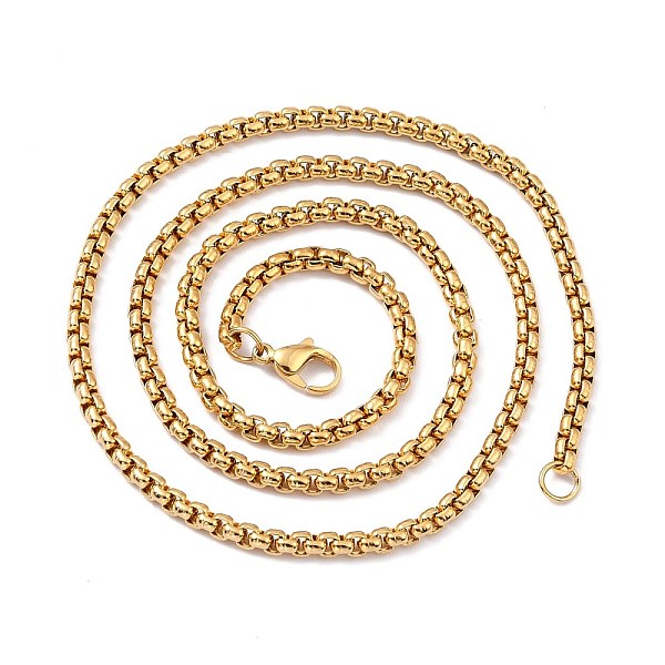 PandaHall 304 Stainless Steel Box Chain Necklaces, with Lobster Claw Clasps, Golden, 21.65 inch(55cm), 3.5mm 304 Stainless Steel
PandaHall 304 Stainless Steel Box Chain Necklaces, with Lobster Claw Clasps, Golden, 21.65 inch(55cm), 3.5mm 304 Stainless Steel