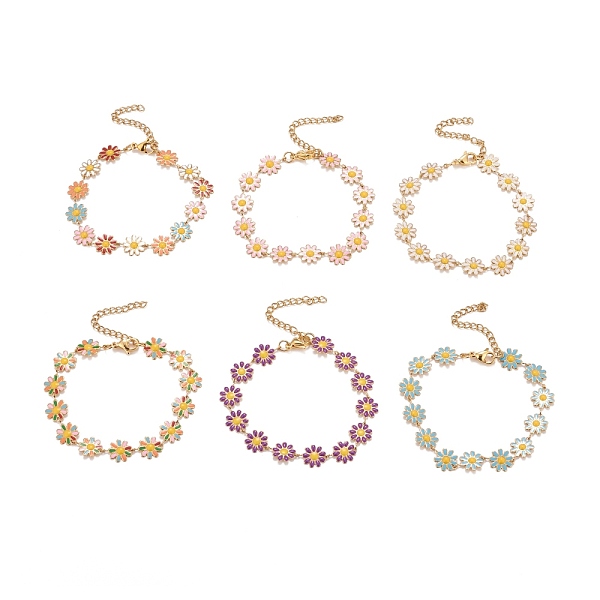 PandaHall Enamel Daisy Link Chains Bracelet, Vacuum Plating 304 Stainless Steel Jewelry for Women, Golden, Mixed Color, 7-1/4 inch(18.4cm)..., Multicolor
PandaHall Enamel Daisy Link Chains Bracelet, Vacuum Plating 304 Stainless Steel Jewelry for Women, Golden, Mixed Color, 7-1/4 inch(18.4cm)..., Multicolor