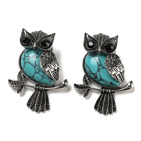 PandaHall Synthetic Turquoise Dyed Pendants, Antique Silver Plated Owl Charms with Blak Glass, 45x33.5x19mm, Hole: 8x9.5mm Synthetic...
PandaHall Synthetic Turquoise Dyed Pendants, Antique Silver Plated Owl Charms with Blak Glass, 45x33.5x19mm, Hole: 8x9.5mm Synthetic...