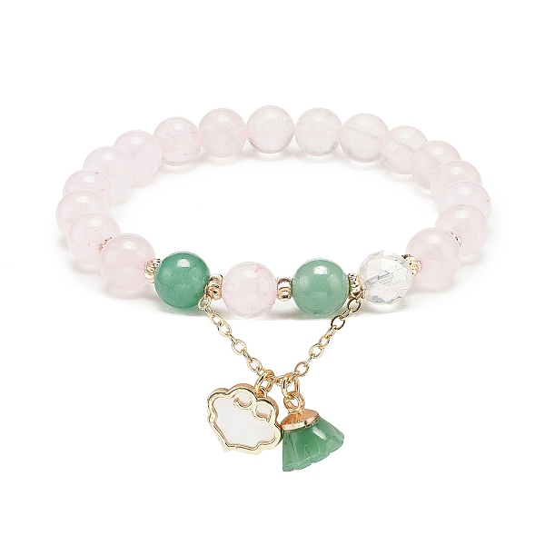 PandaHall Natural Rose Quartz & Natural Green Aventurine & Quartz Crystal Beaded Stretch Bracelet, Natural Shell Auspicious Clod & Glass..., White
PandaHall Natural Rose Quartz & Natural Green Aventurine & Quartz Crystal Beaded Stretch Bracelet, Natural Shell Auspicious Clod & Glass..., White