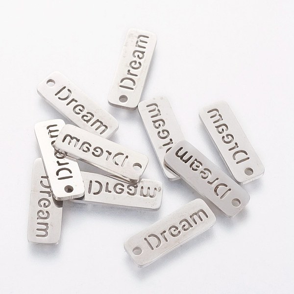 PandaHall 304 Stainless Steel Pendants, Inspirational Message Pendants, Rectangle with Word Dream, Stainless Steel Color, 17x6x1mm, Hole...
PandaHall 304 Stainless Steel Pendants, Inspirational Message Pendants, Rectangle with Word Dream, Stainless Steel Color, 17x6x1mm, Hole...