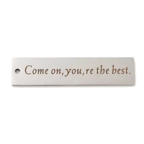 PandaHall 201 Stainless Steel Big Pendants, Rectangle with Word Come On, You're the Best Charms, Stainless Steel Color, 50x12x1.5mm, Hole...
PandaHall 201 Stainless Steel Big Pendants, Rectangle with Word Come On, You're the Best Charms, Stainless Steel Color, 50x12x1.5mm, Hole...