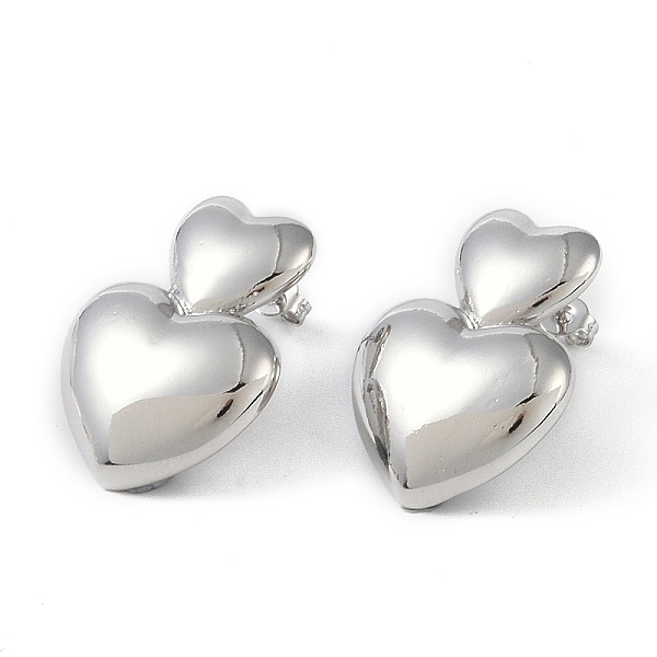 PandaHall Brass Stud Earrings for Women, Heart, Platinum, 27x20mm Brass Heart
PandaHall Brass Stud Earrings for Women, Heart, Platinum, 27x20mm Brass Heart
