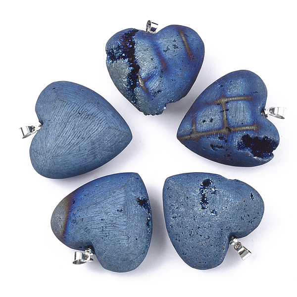 PandaHall Electroplate Natural Druzy Geode Agate Pendants, with Brass Findings, Heart, Platinum, Steel Blue, 30.5x30x14~15mm, Hole: 4.5x4mm...
PandaHall Electroplate Natural Druzy Geode Agate Pendants, with Brass Findings, Heart, Platinum, Steel Blue, 30.5x30x14~15mm, Hole: 4.5x4mm...