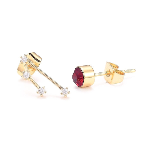 PandaHall Brass Micro Pave Cubic Zirconia Stud Earrings, Asymmetrical Earrings, with 925 Sterling Silver Pins and Ear Nuts, Flat Round &..., Red
PandaHall Brass Micro Pave Cubic Zirconia Stud Earrings, Asymmetrical Earrings, with 925 Sterling Silver Pins and Ear Nuts, Flat Round &..., Red