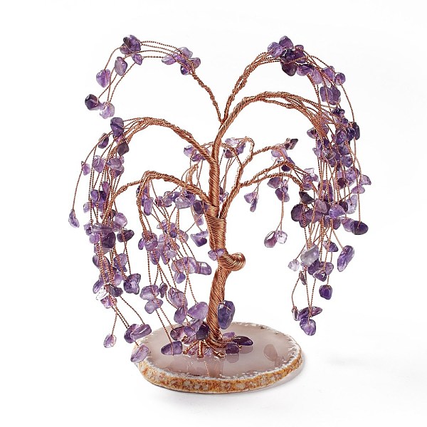 PandaHall Natural Amethyst Tree Display Decoration, Agate Slice Base Feng Shui Ornament for Wealth, Luck, Rose Gold Brass Wires Wrapped...
PandaHall Natural Amethyst Tree Display Decoration, Agate Slice Base Feng Shui Ornament for Wealth, Luck, Rose Gold Brass Wires Wrapped...