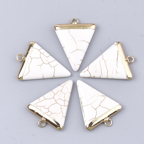 PandaHall Electroplate Synthetic Turquoise Pendants, with Iron Findings, Triangle, Golden, 30~34x23x5~5.5mm, Hole: 1.6mm Synthetic Turquoise...
PandaHall Electroplate Synthetic Turquoise Pendants, with Iron Findings, Triangle, Golden, 30~34x23x5~5.5mm, Hole: 1.6mm Synthetic Turquoise...