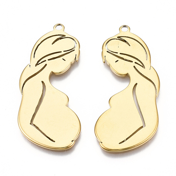 PandaHall Ion Plating(IP) 201 Stainless Steel Pendants, Pregnant Woman, Real 18K Gold Plated, 41x18x1mm, Hole: 2mm 201 Stainless Steel Human
PandaHall Ion Plating(IP) 201 Stainless Steel Pendants, Pregnant Woman, Real 18K Gold Plated, 41x18x1mm, Hole: 2mm 201 Stainless Steel Human