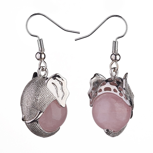 PandaHall Natural Rose Quartz Elephant Head Dangle Earrings, Platinum Brass Jewelry for Women, 38mm, Pin: 0.7mm Rose Quartz
PandaHall Natural Rose Quartz Elephant Head Dangle Earrings, Platinum Brass Jewelry for Women, 38mm, Pin: 0.7mm Rose Quartz